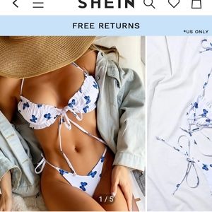 Shein Yellow Butterfly Bikini